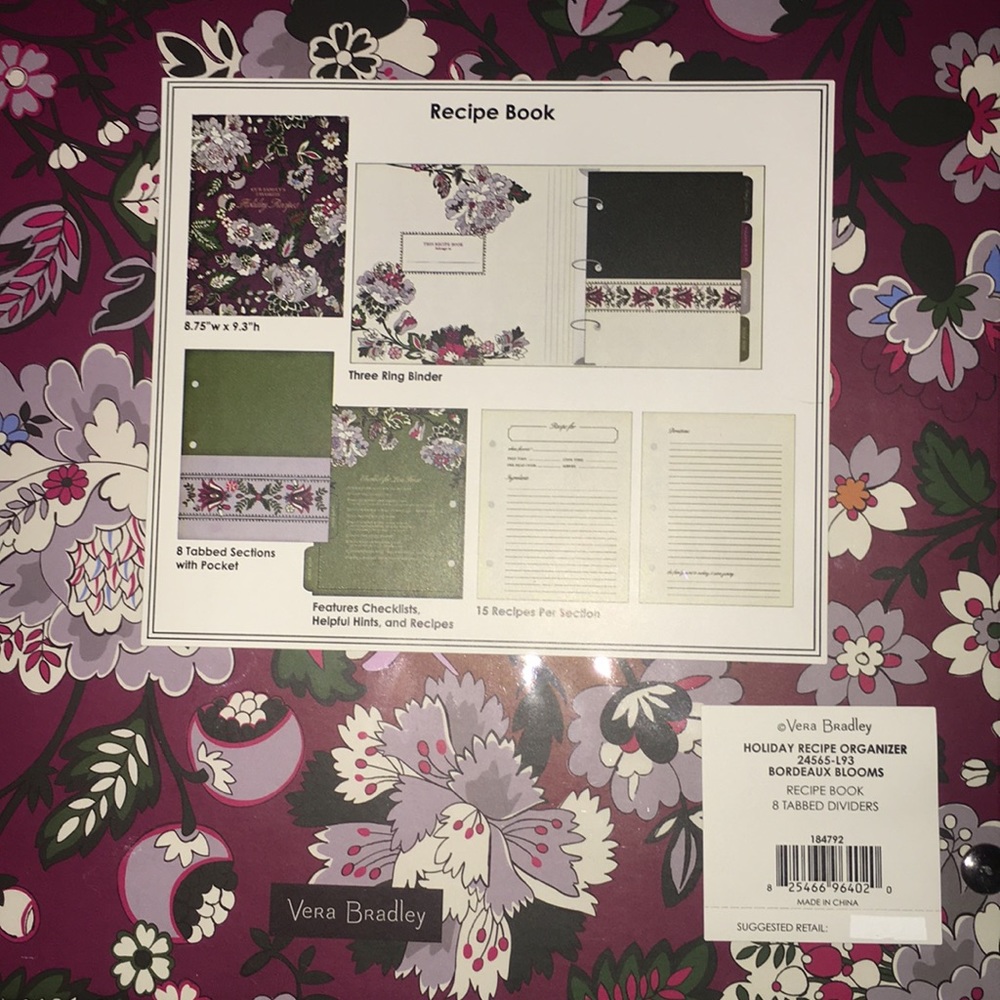 Vera Bradley Recipe Organizer - Picture 5 of 5